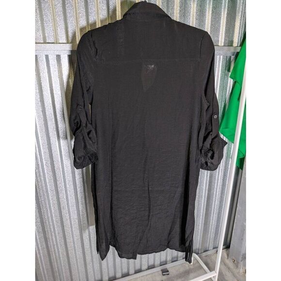 NWT Live 4 Truth Sheer Button Down Blouse Maternity Black Women's Small - Picture 2 of 5